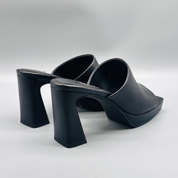 Jeffrey Campbell Shoes Womens 6 Black Platform Caviar Mules Heels Square Toe - Picture 6 of 12